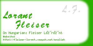 lorant fleiser business card